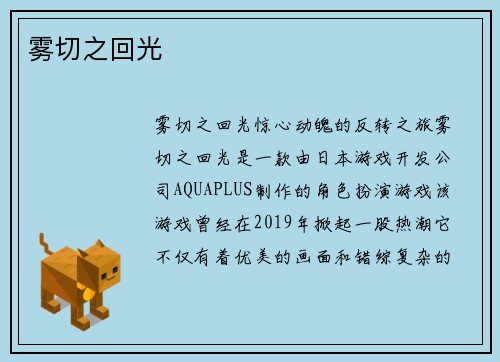 雾切之回光